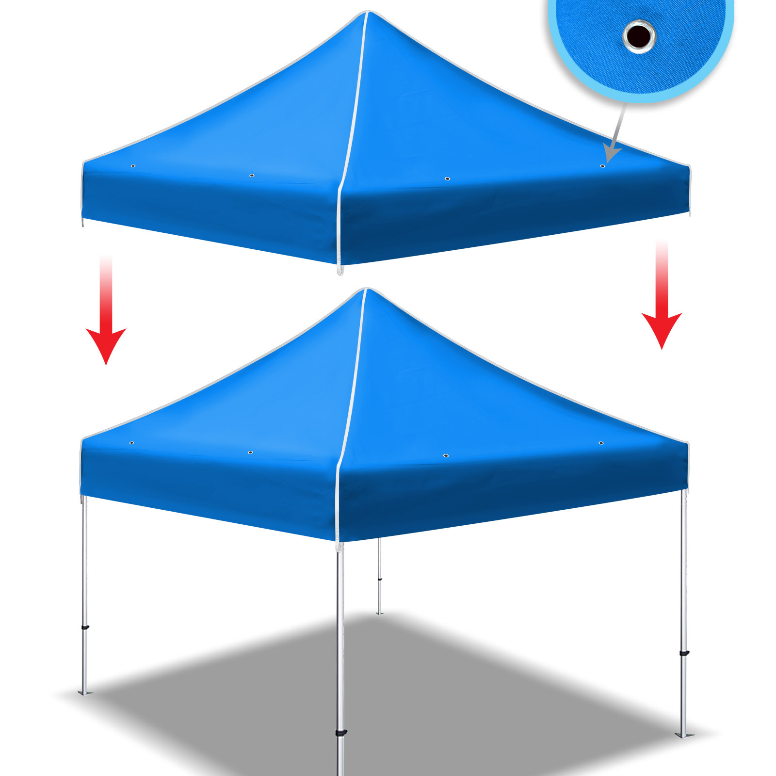 Ez Pop Up Tent 10'x10' Replacement Canopy Polyester Cover