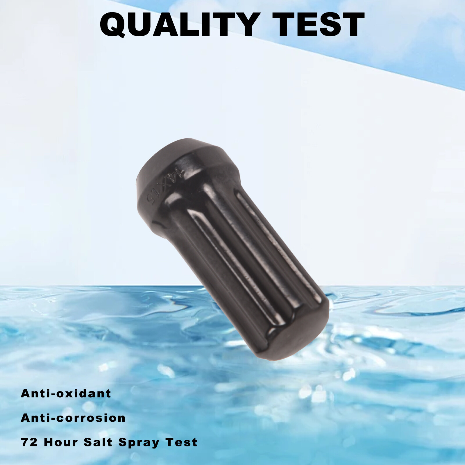 24Pcs+Key 14x1.5 Black 7 Spline Lug Nuts 2" Fits Chevy GMC Silverado Sierra 1500