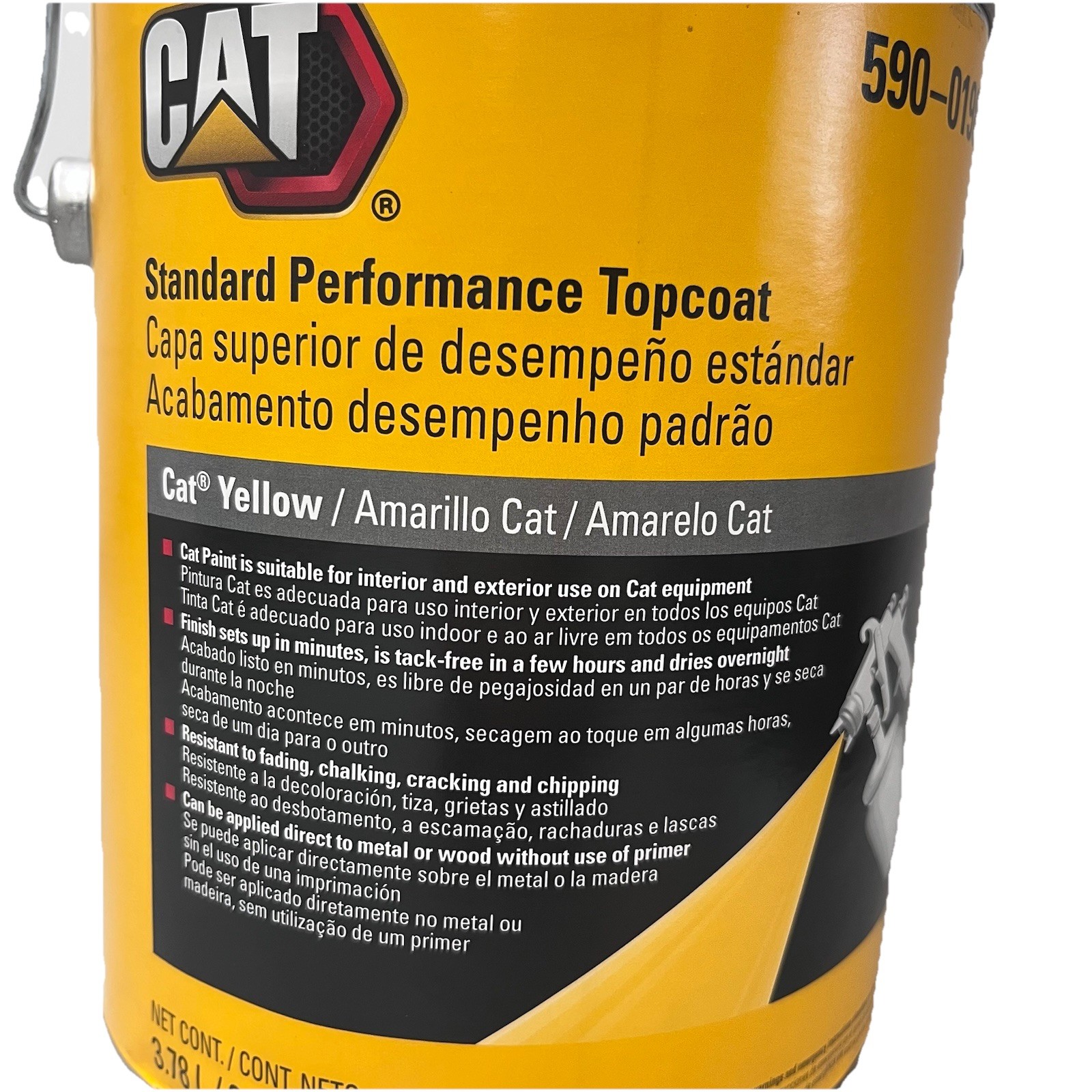 Genuine Cat Yellow Topcoat 1 Gallon 590-0198 Caterpillar Equipment Paint Amarelo