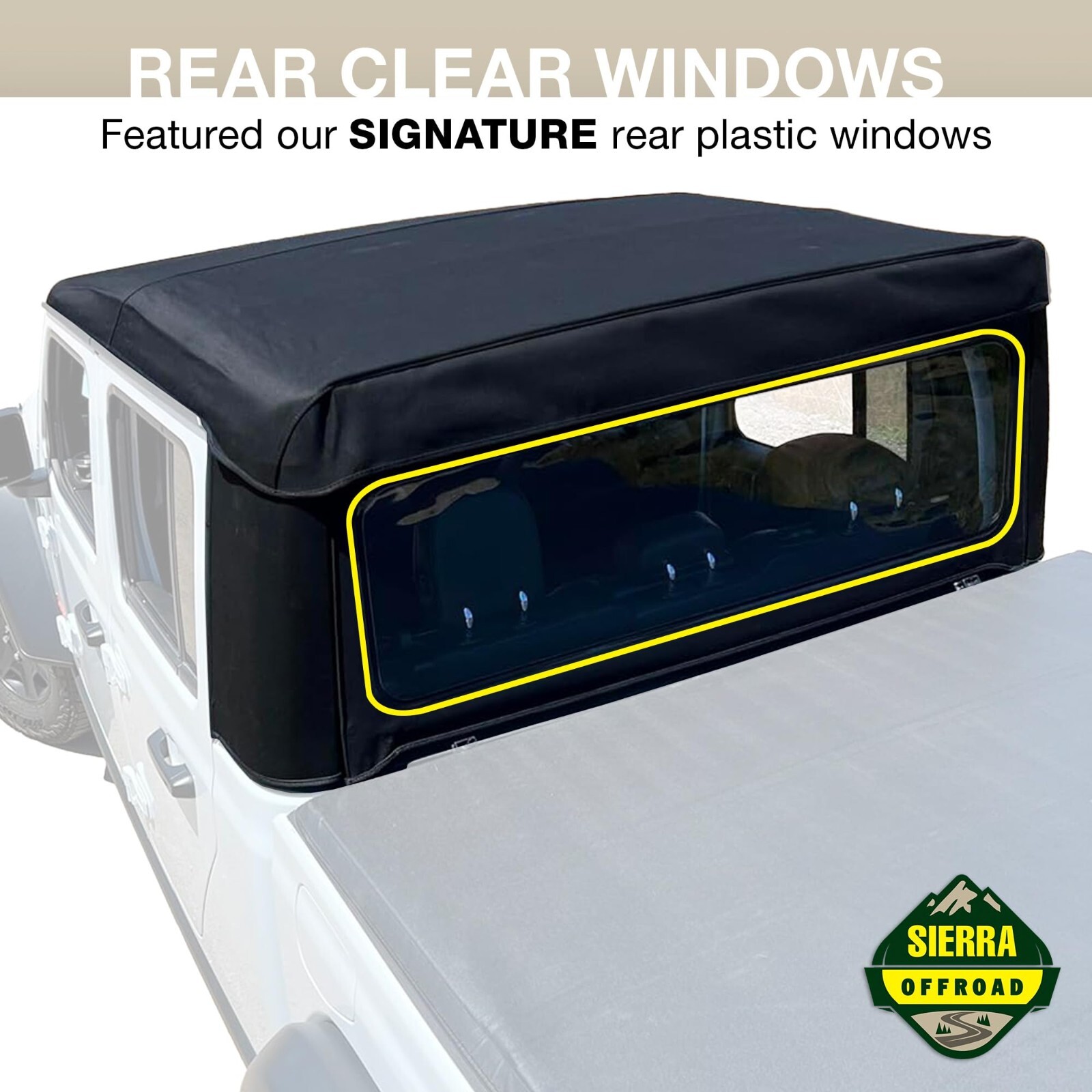 Sierra Offroad Soft Top for 2020 - 2026 Jeep Gladiator JT Black Sailcloth Vinyl