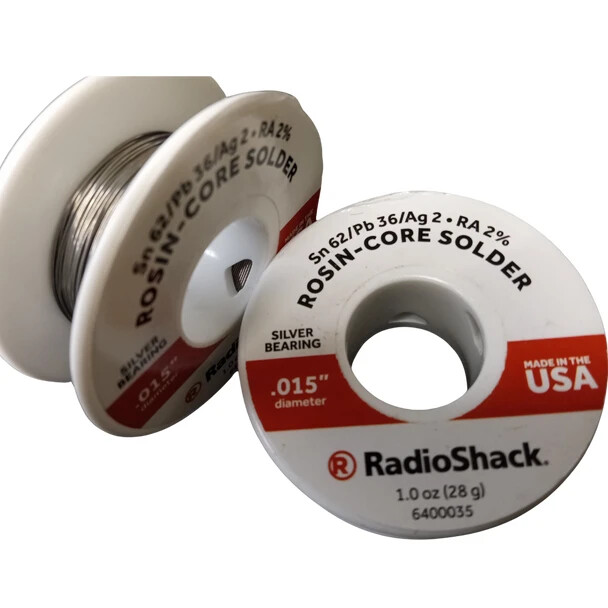 62Sn36Pb2Ag Silver Bearing Rosin Core Solder RA2% .015" 1oz