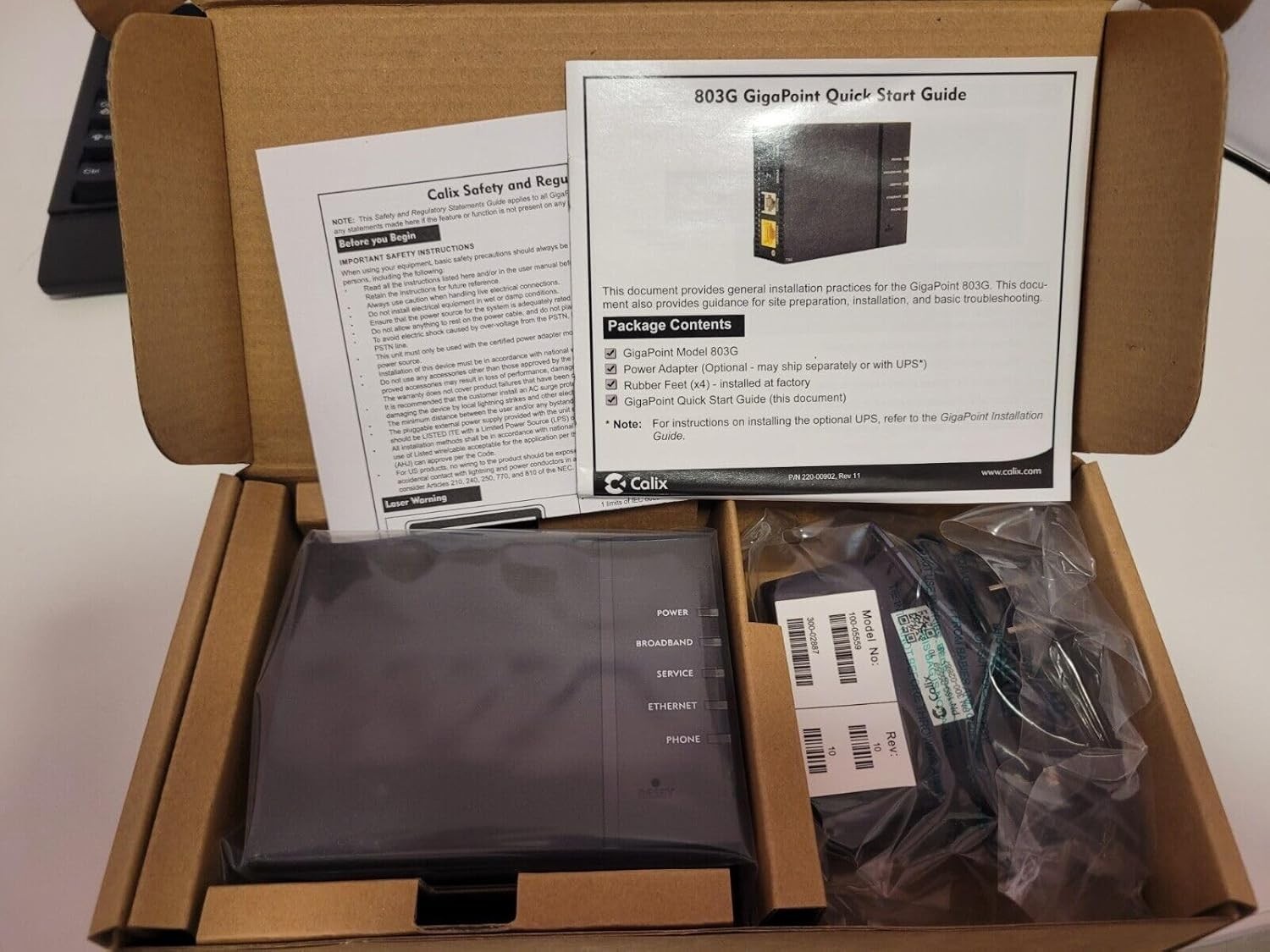 Calix 100-04255 10 GigaPoint 803G Fiber Optical Network Terminal Modem NEW QTY