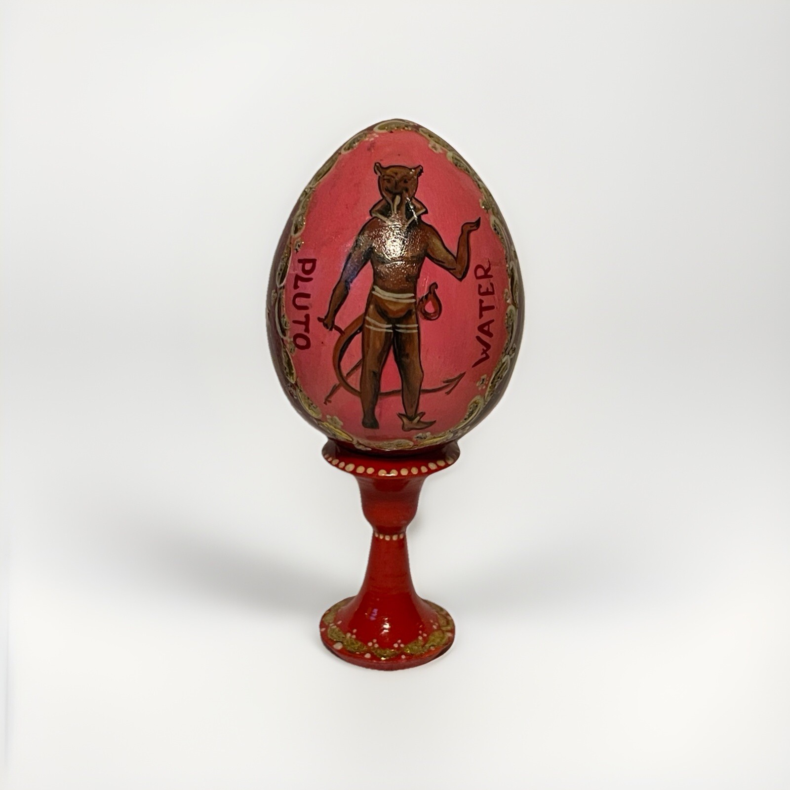 Folk Art Handpainted Wooden Pluto Water Egg  French Lick,Indiana