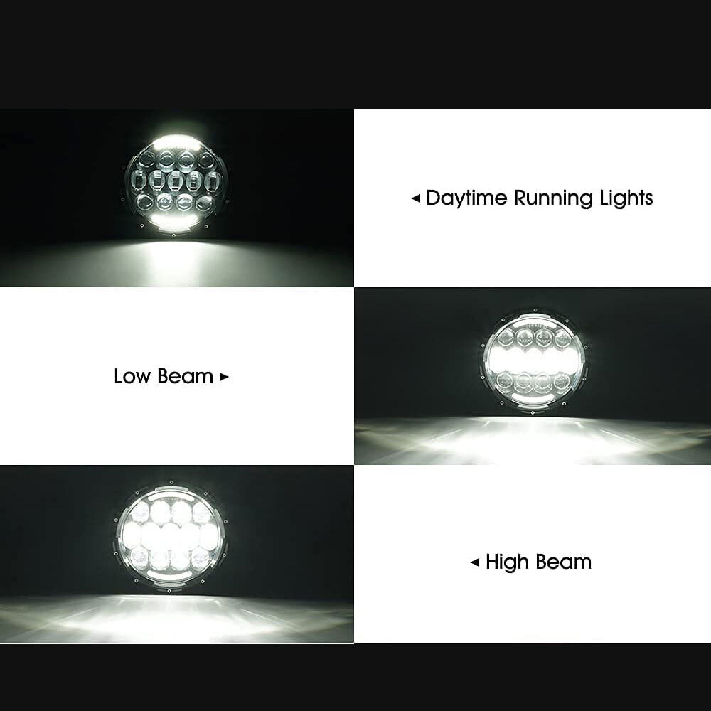 7" inch LED DRL Headlight + Passing Lights For Harley Davidson Touring Road King