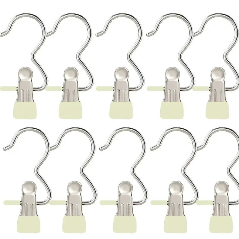 20pcs Stainless Steel Clothespins Durable Hanging Clips for Laundry & Storage
