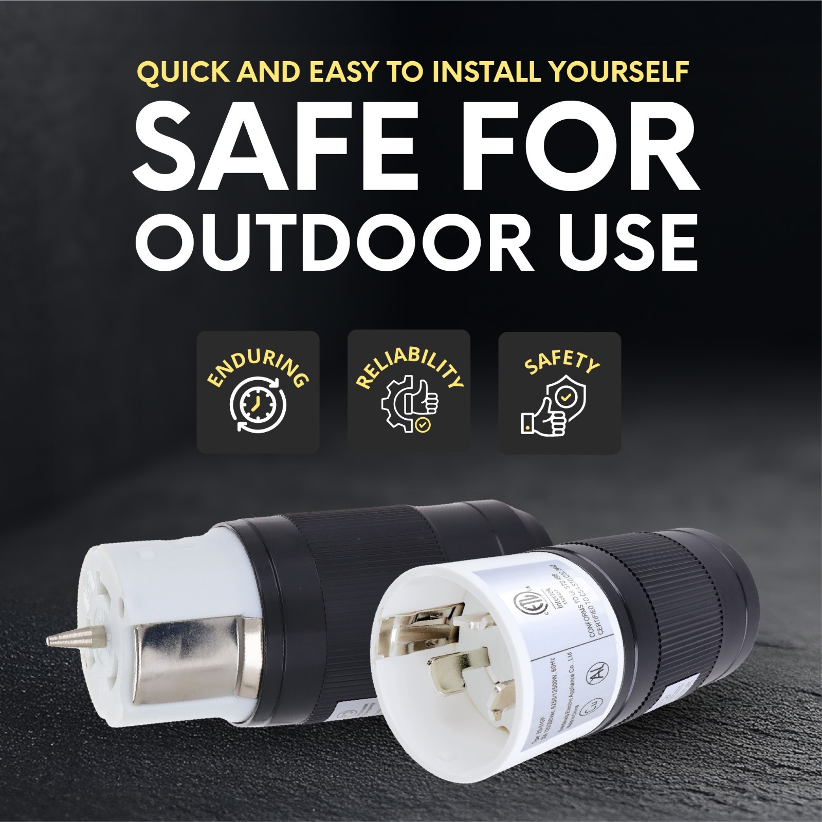 50A Generator Plug Set (Male & Female), CS6364/CS6365 Twist Lock, 125/250V