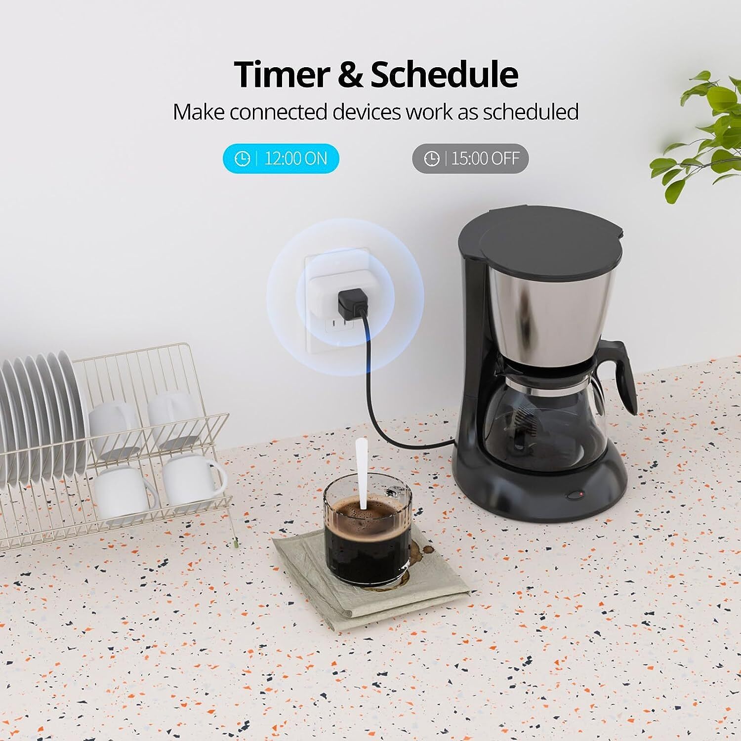 SONOFF S40 WiFi Smart Plug 15A with Energy Monitoring Voice Remote Control 2PCS