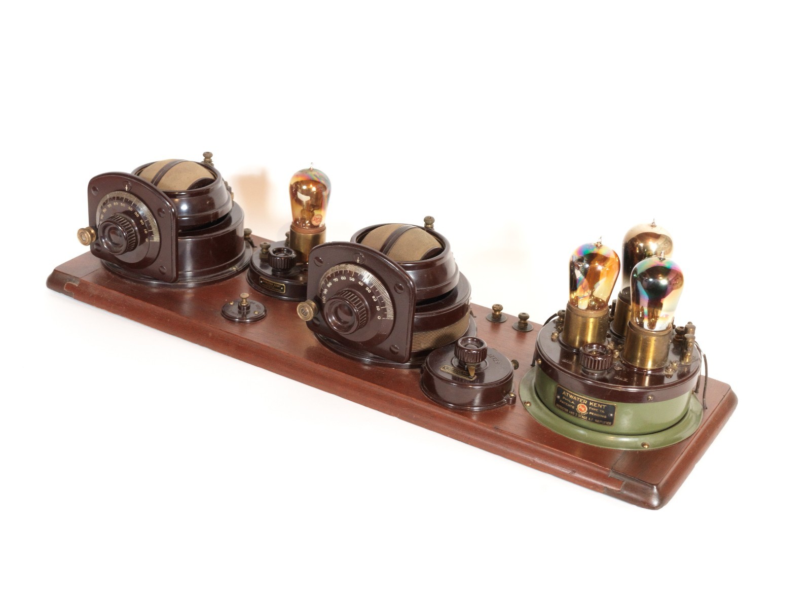 Exceptional 1924 Atwater Kent Model 9 Breadboard Radio w/Rainbow Tubes * Works