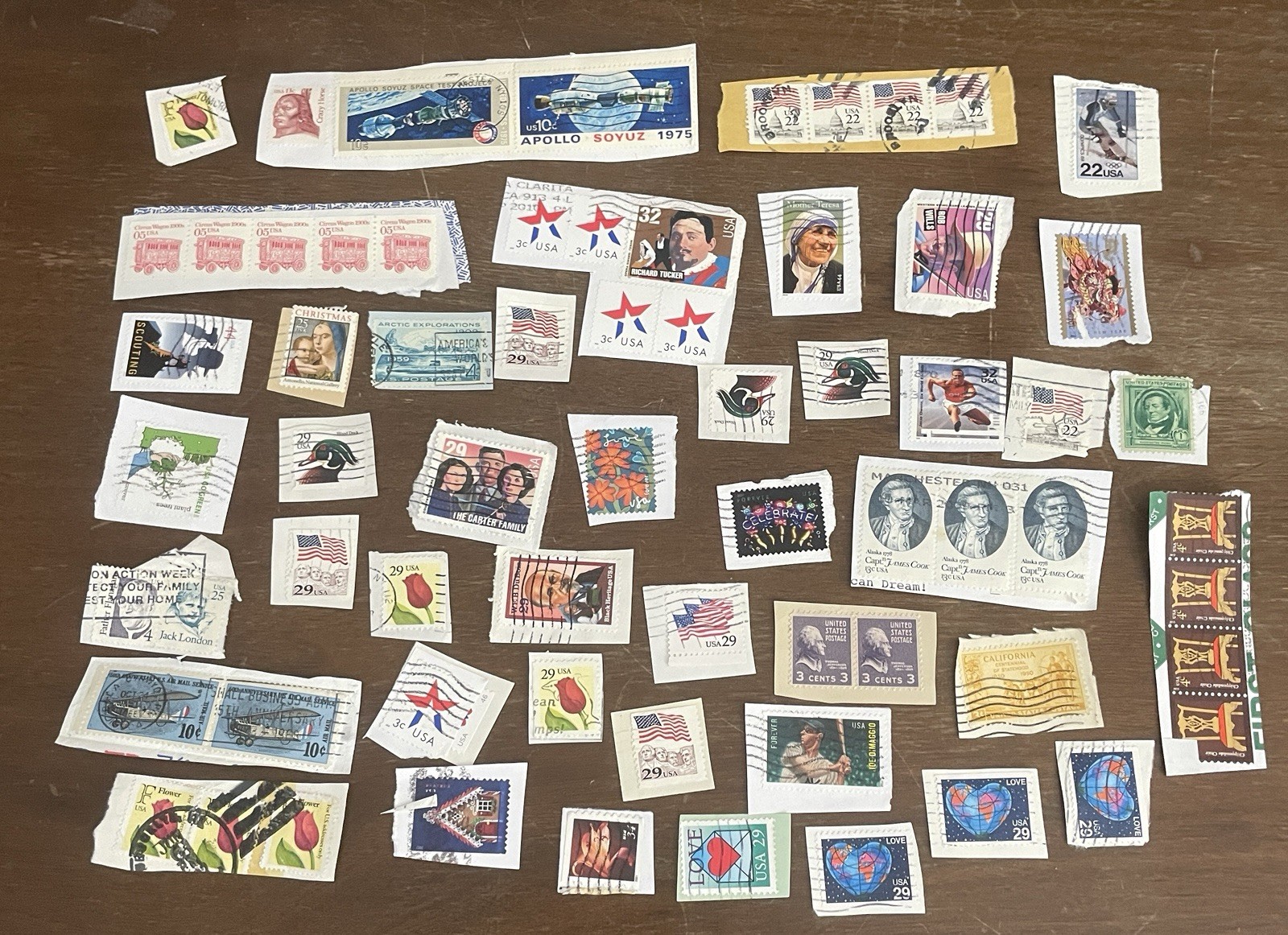 US Stamps Large Lot of More Modern Stamps On Piece