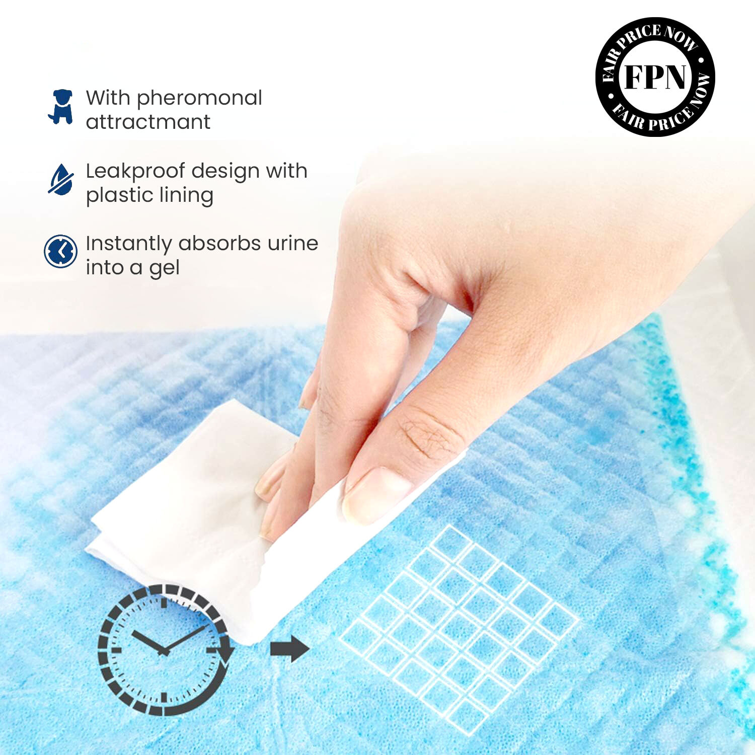 Pet Pads for Dog Scented 5-Layer Ultra-Absorbent Blue Underpads All Size & Packs