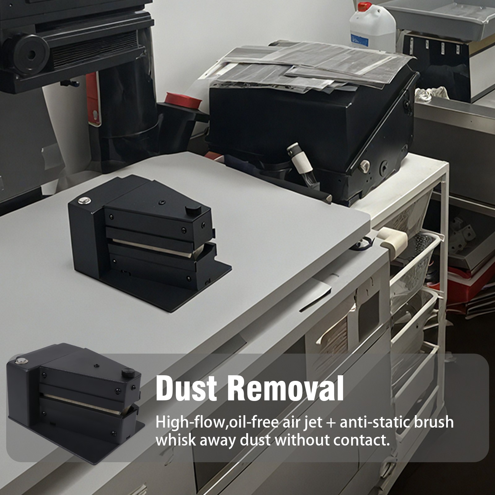 Black Professional Electric Film Anti-Static Dust Remover for 120 135 4x5 Film