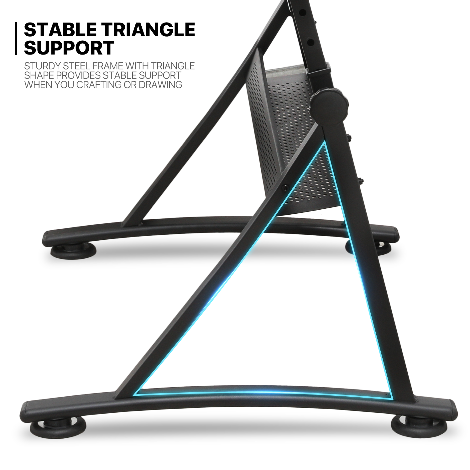 Drafting Table Adjustable Tempered Glass Art Craft Drawing Work Station w/Stool