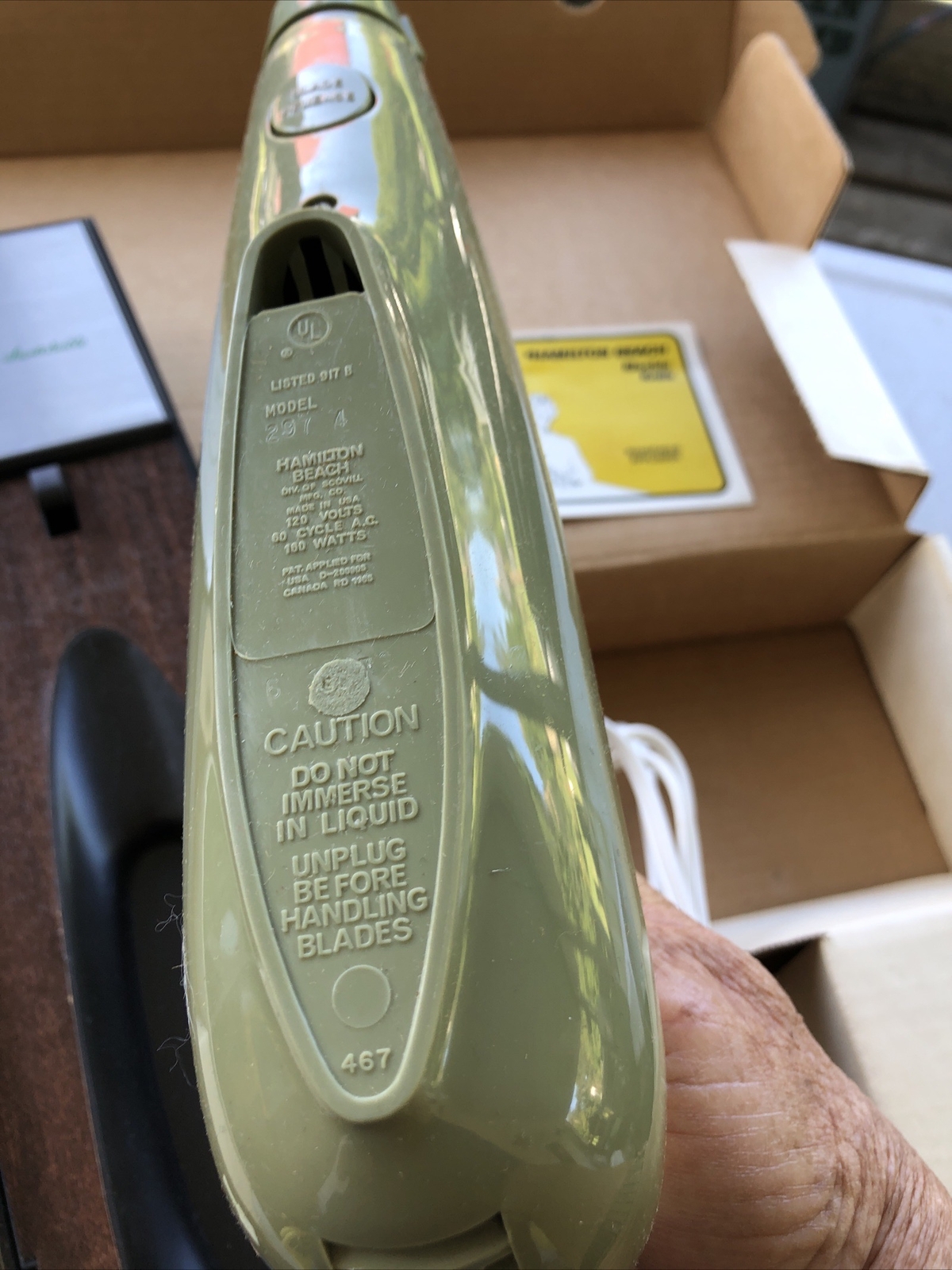 Hamilton Beach Scovill Electric Knife 360 Avocado Green Wall Mount MCM Working