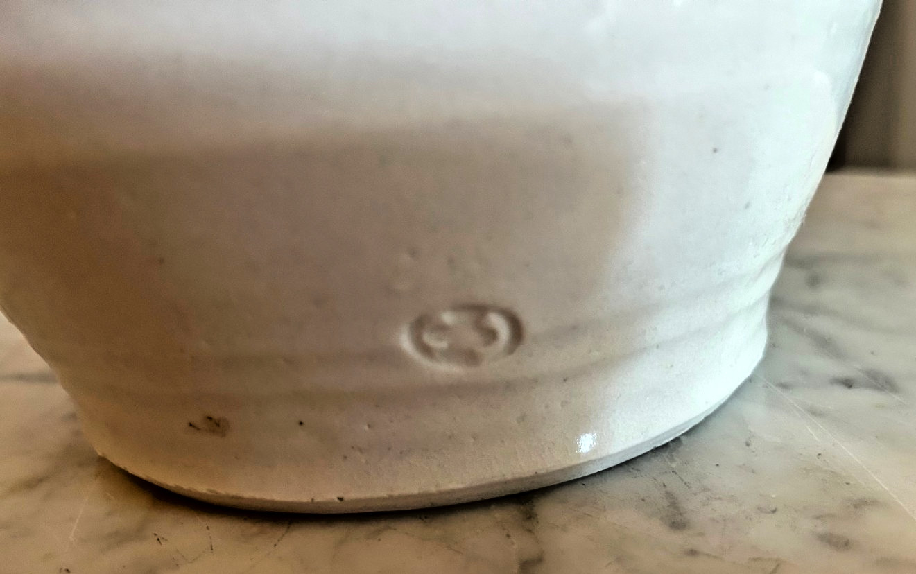 Large Porcelain Jar with Lid by Iowa Potter Clary Ilian, 1970's, signed