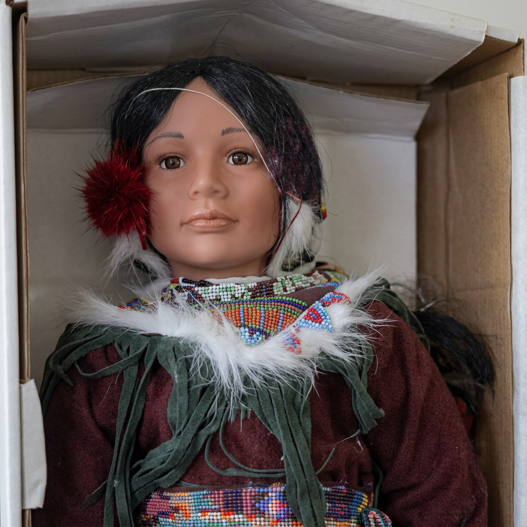 Vintage Duck House Heirloom Native American Doll “Sokanon” 48” Life Size w/ Box