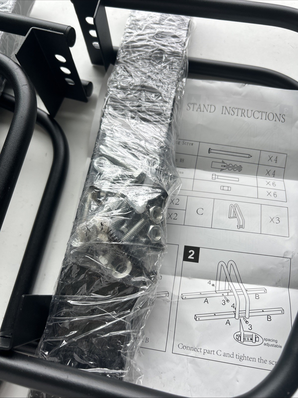 WALMANN 3 Bikes Floor Bike Stand, Bike Parking Rack Garage Bike Storage Stand