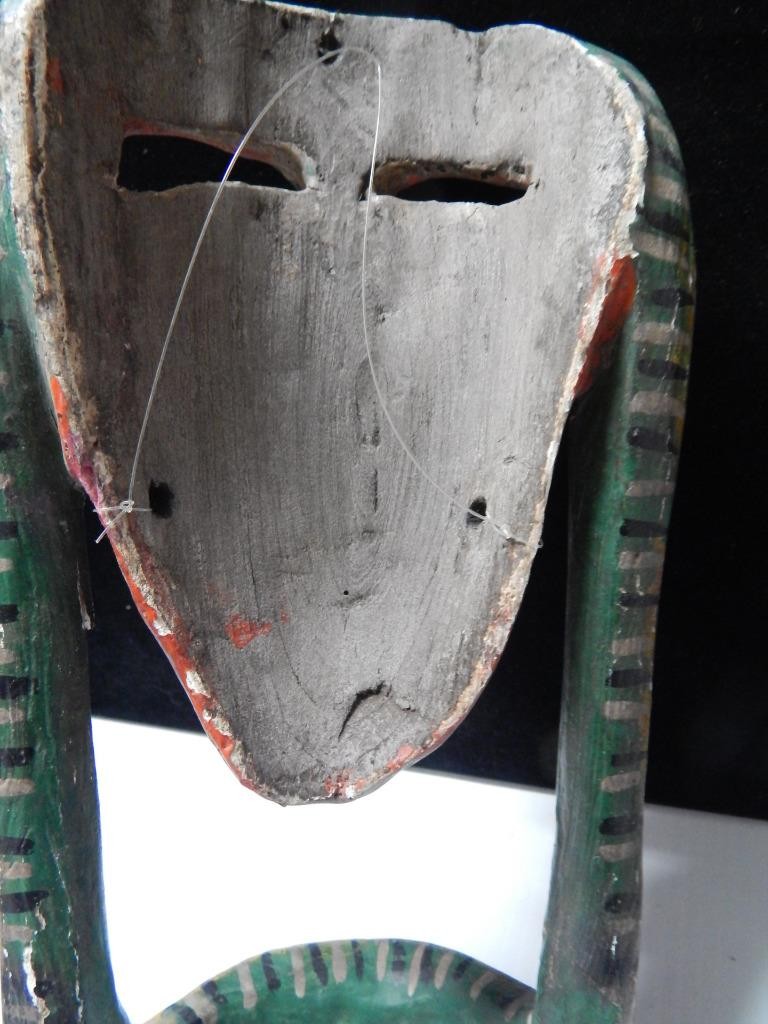 ANTIQUE MEXICAN DANCE SNAKE MASK CARVED WOOD MEXICO - UNIQUE + UNUSUAL