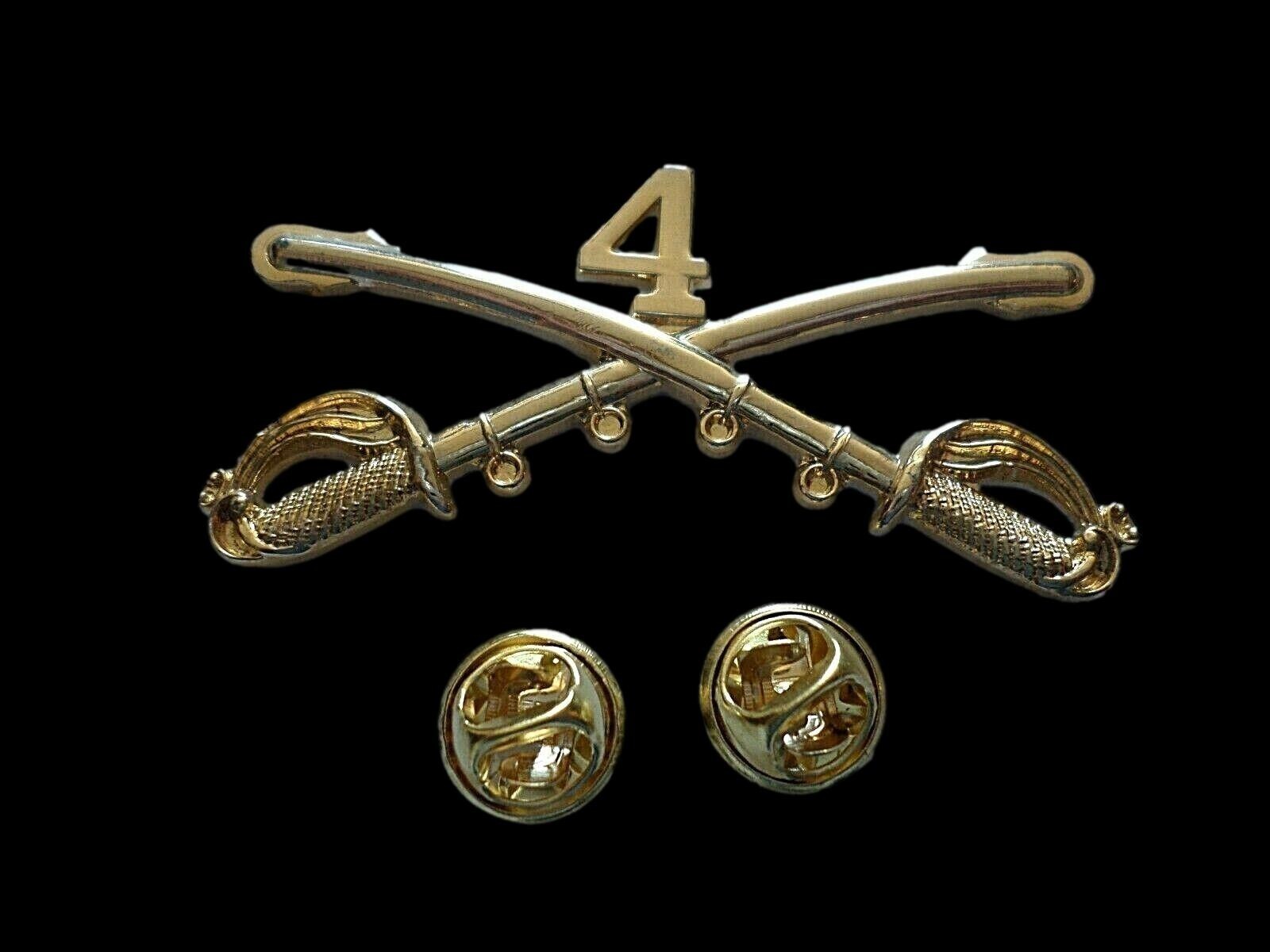 4th Cavalry Swords Sabers Military Hat Pin Badge Robert E. Lee