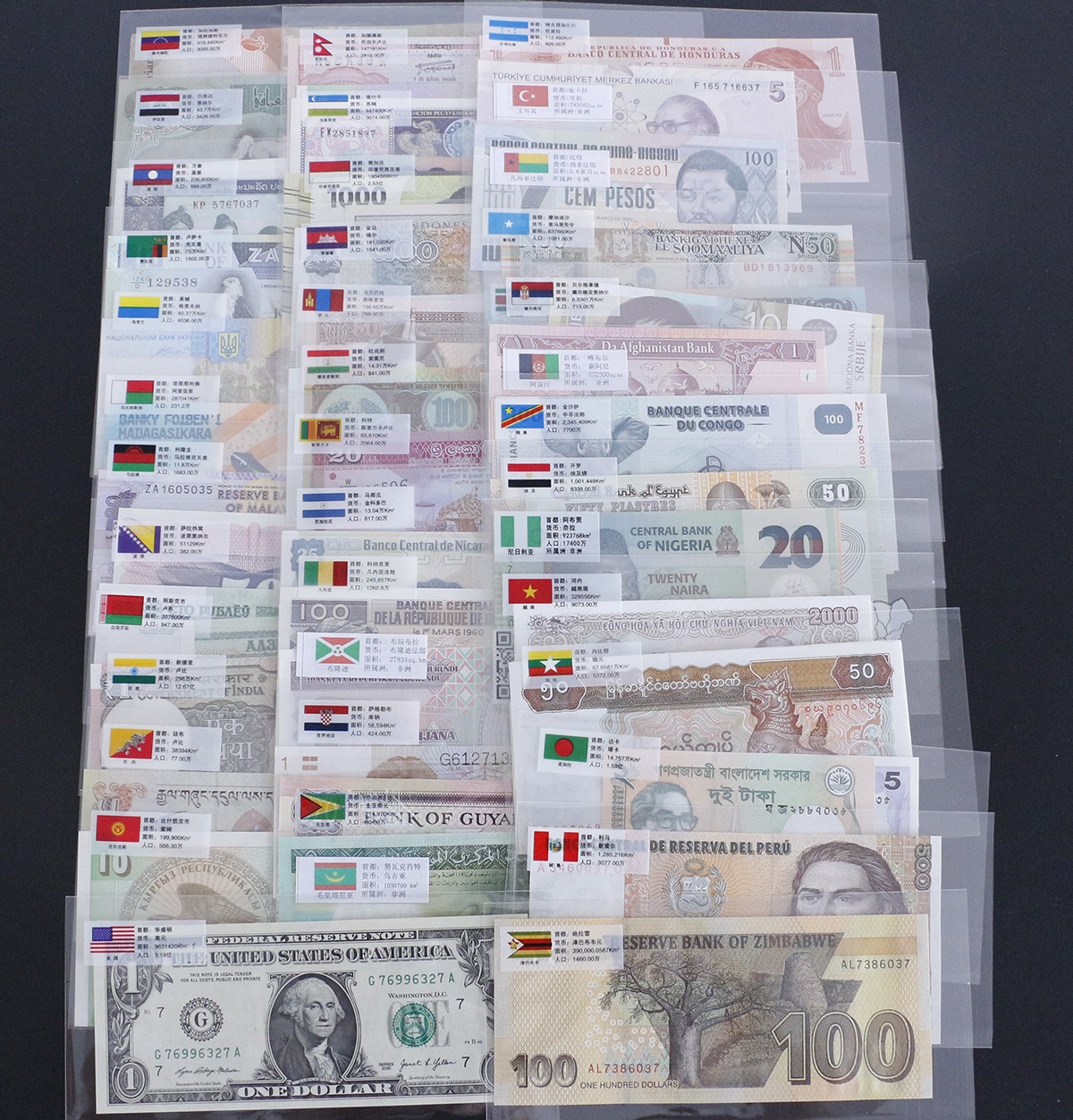 Lots 100 Different Real Paper Money 50 Countries World Banknotes Collection UNC