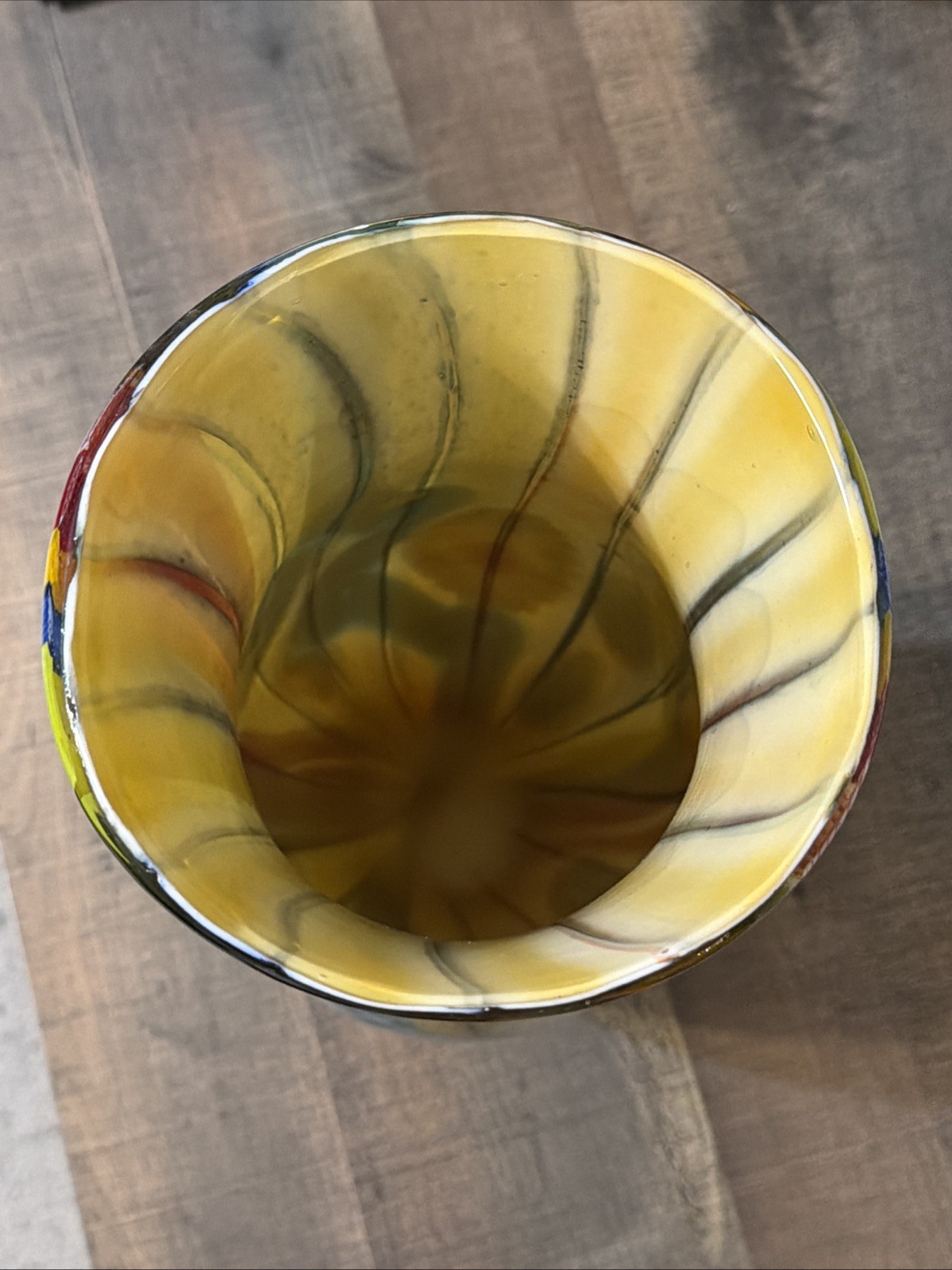 Vintage Pier 1 One of a Kind Murano Style 14.5" tall Art Glass Vase Heavy