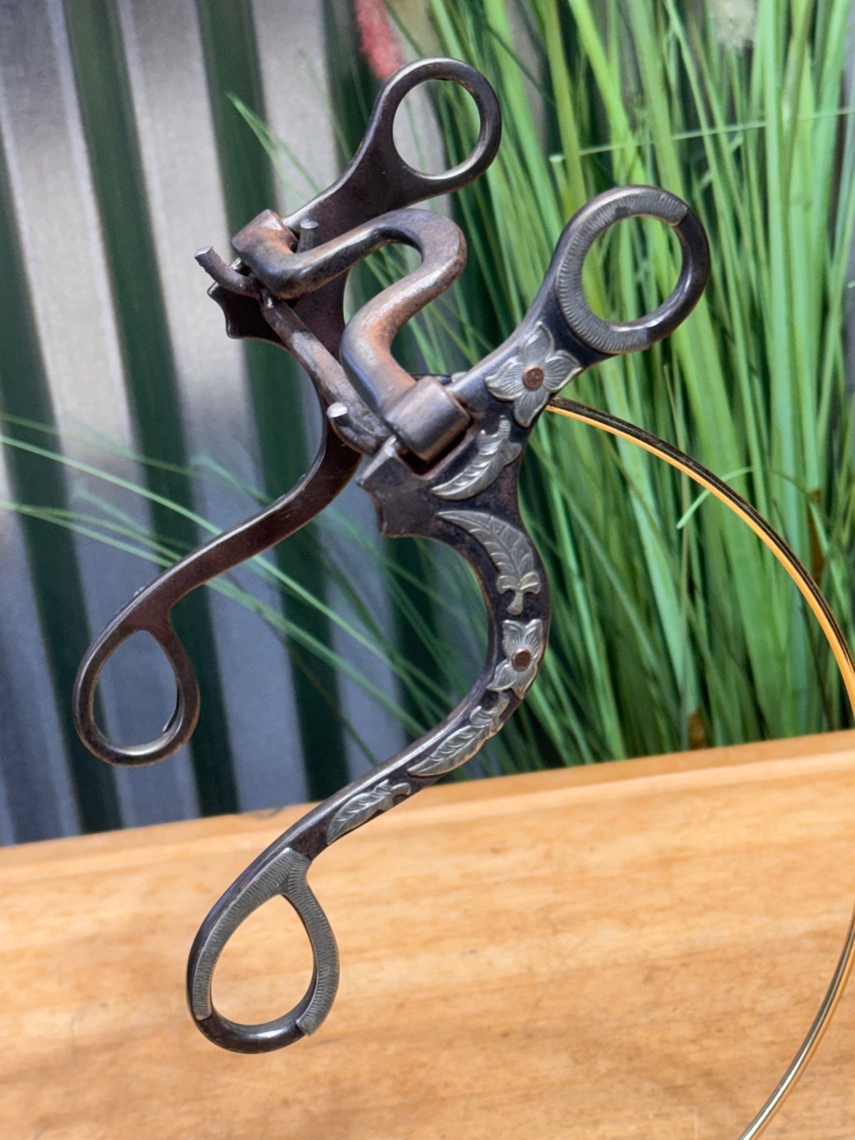 Teskey's Flat Shank Square Port Bit FSSQ ~ Silver Mounted Cheeks ~ 5"