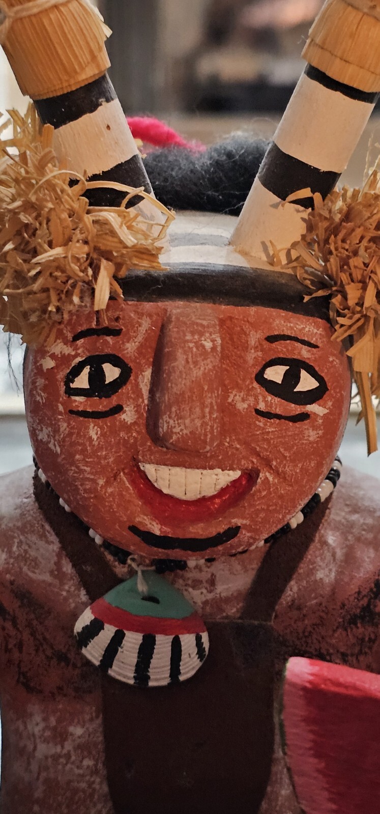 Hopi Kachina / Katsina Doll; Koshare Clown Sitting With Original 1998 Receipt