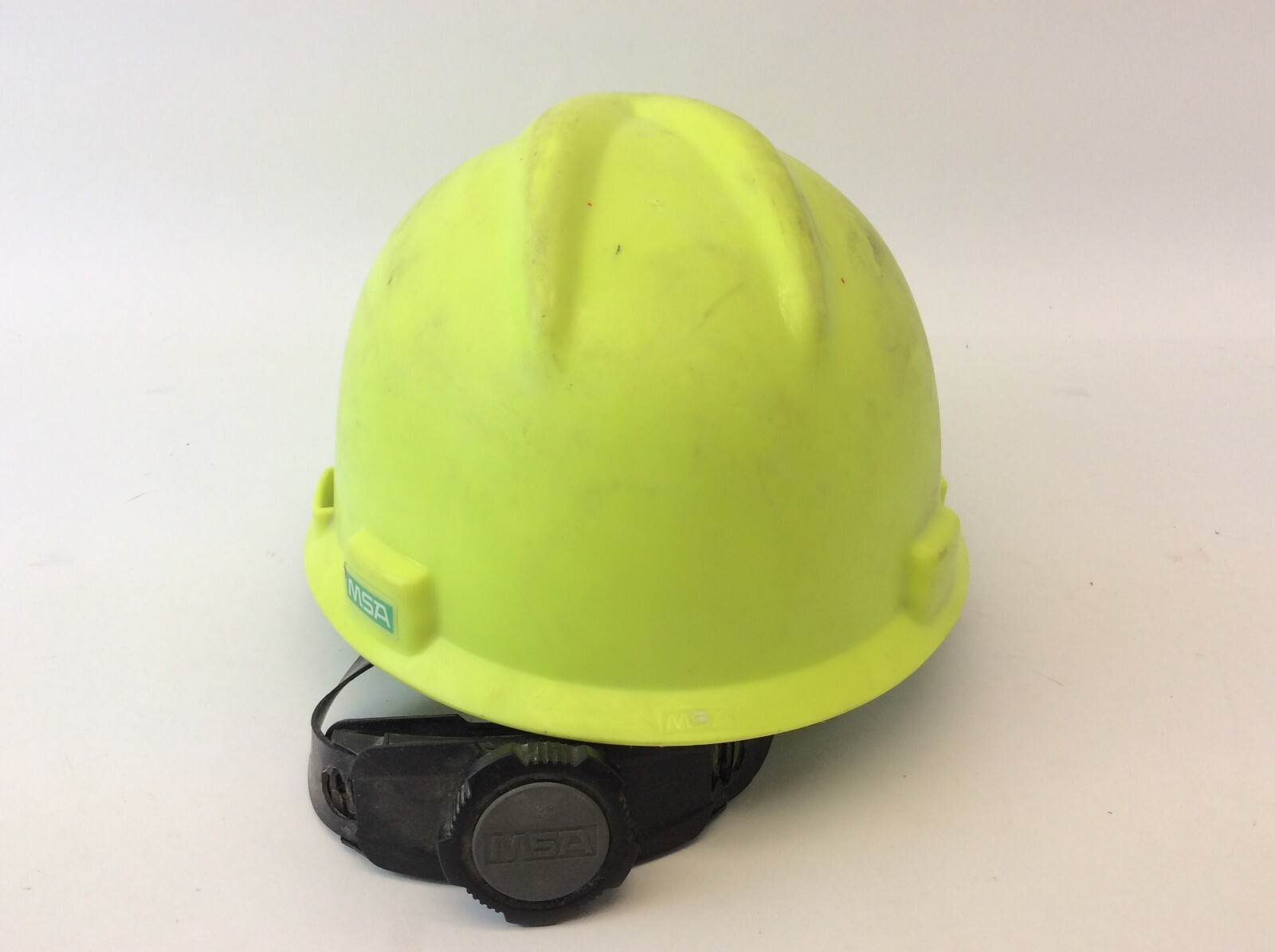 Vintage Used Minerals Technologies Yellow/Green HiViz V-Gard MSA Medium Hardhat
