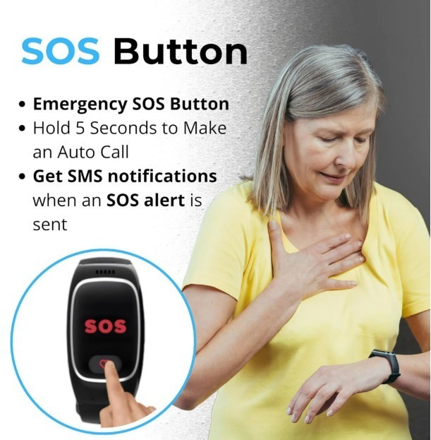 Seculife Smartband: Medical Alert Bracelet with GPS Tracker, Fall Detection, SOS