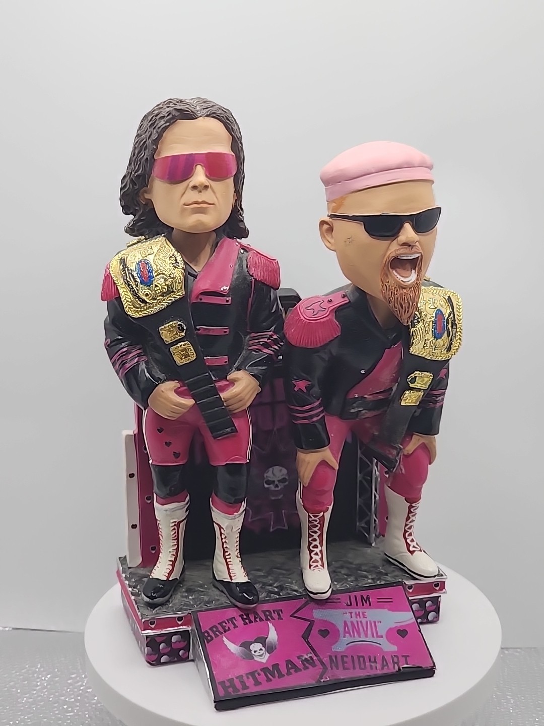Hart Foundation Bret + Jim Neidhart Bobblehead WWE WWF WCE AEW Wrestling FOCO