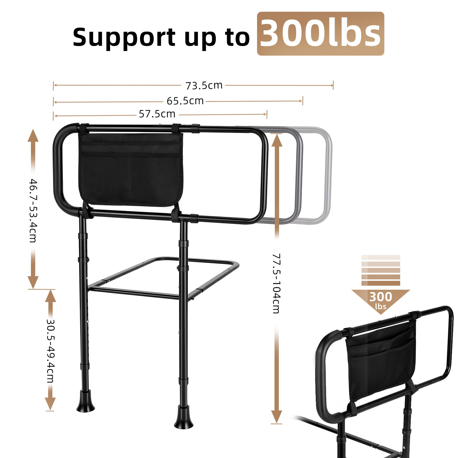 Adjust Bed Rails for Elderly Adults Seniors Safety Guard Bed Assist Handrail