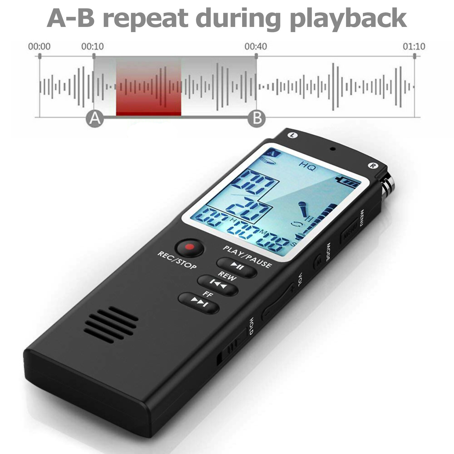 Voice Activated Mini Digital Sound Audio Recorder Dictaphone MP3 Player 8/16/32G