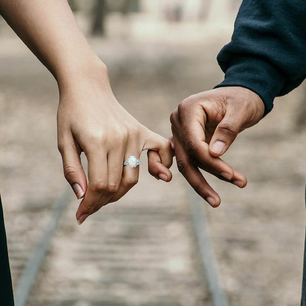 Silver Fire Opal Ring in 925 Sterling Gemstone Jewelry Ring Size 6 -10 Hot