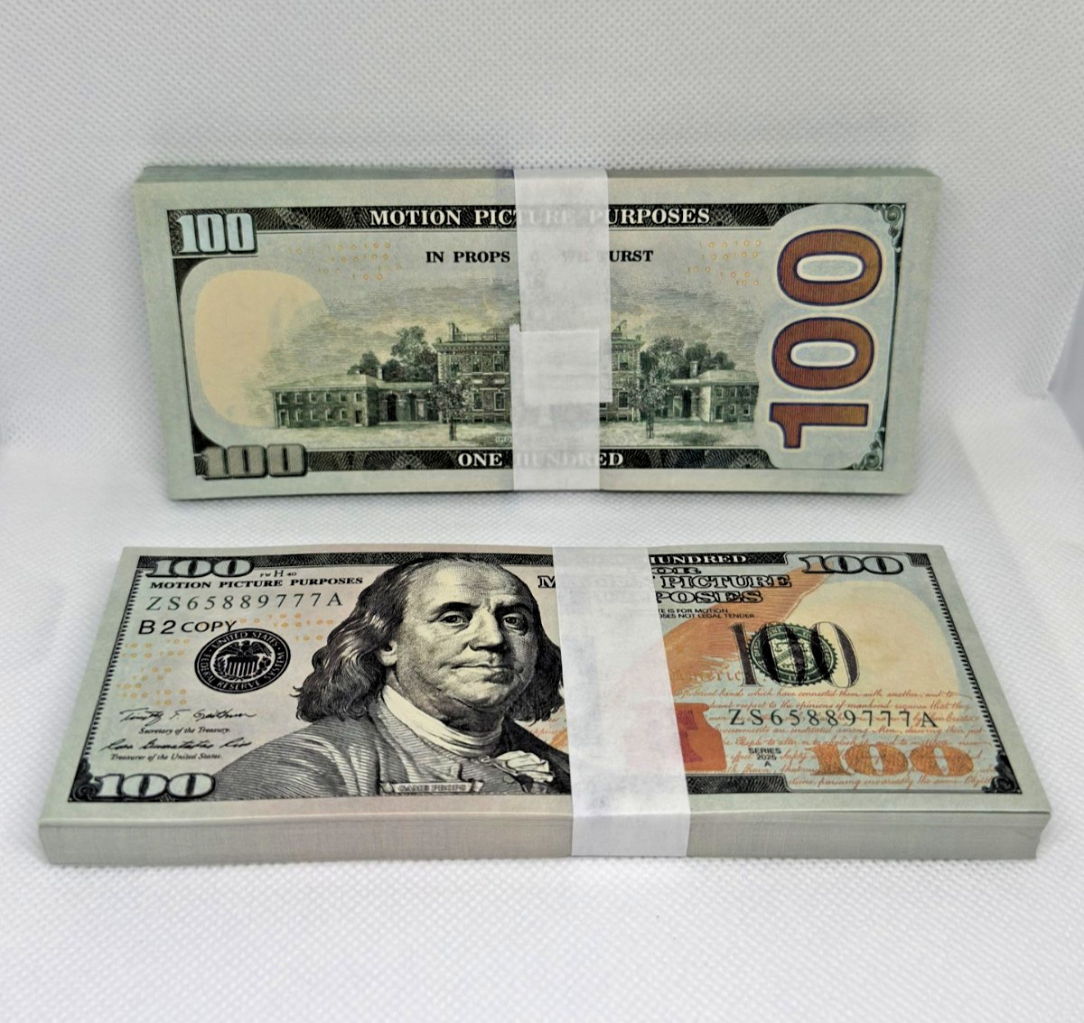 Premium Prop $100 Bills $2.5k Total - Replica Money (Full Size)