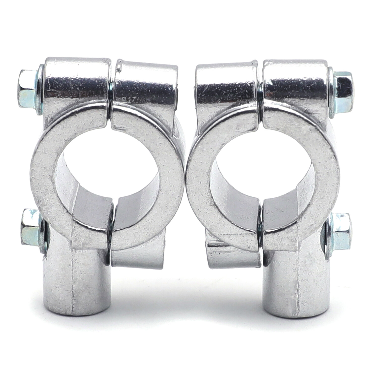 Chrome 1" 25mm Motorcycle HandleBar 10mm Mirror Thread Mount Holder Clamp Adapto