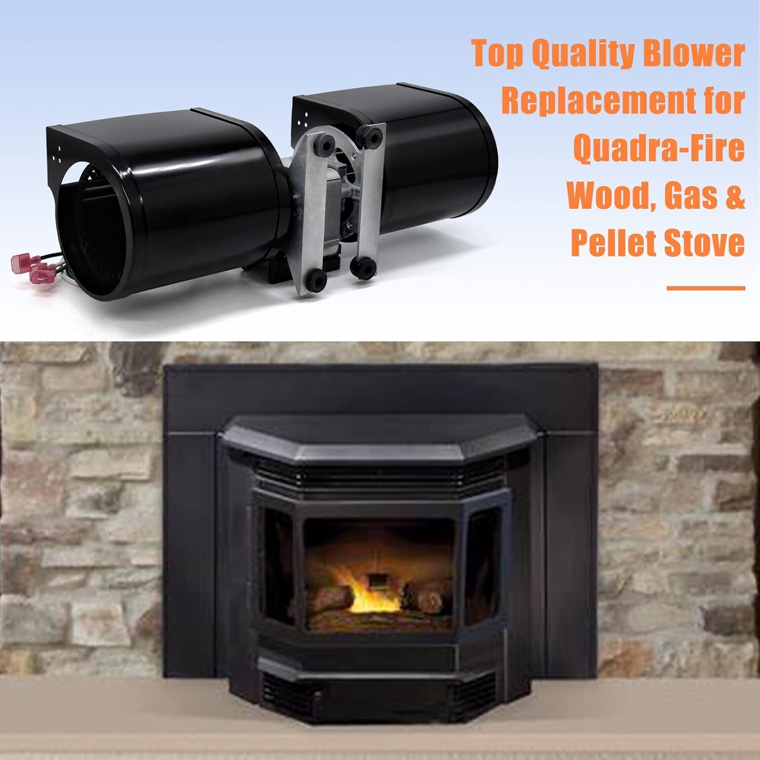 812-4900 Convection Blower Fan for Quadrafire 1200i Classic Bay Insert, Castile