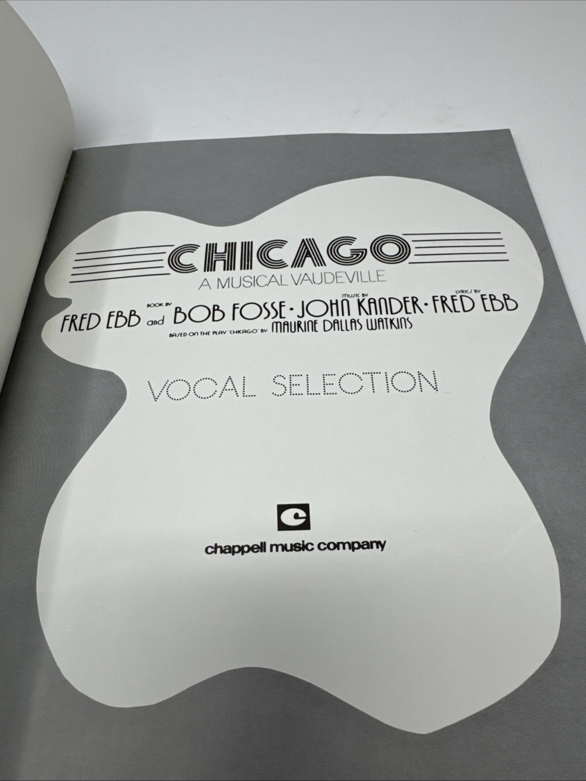 Chicago Vocal Selection Sheet Music Vintage 1975 Opening Night Performance