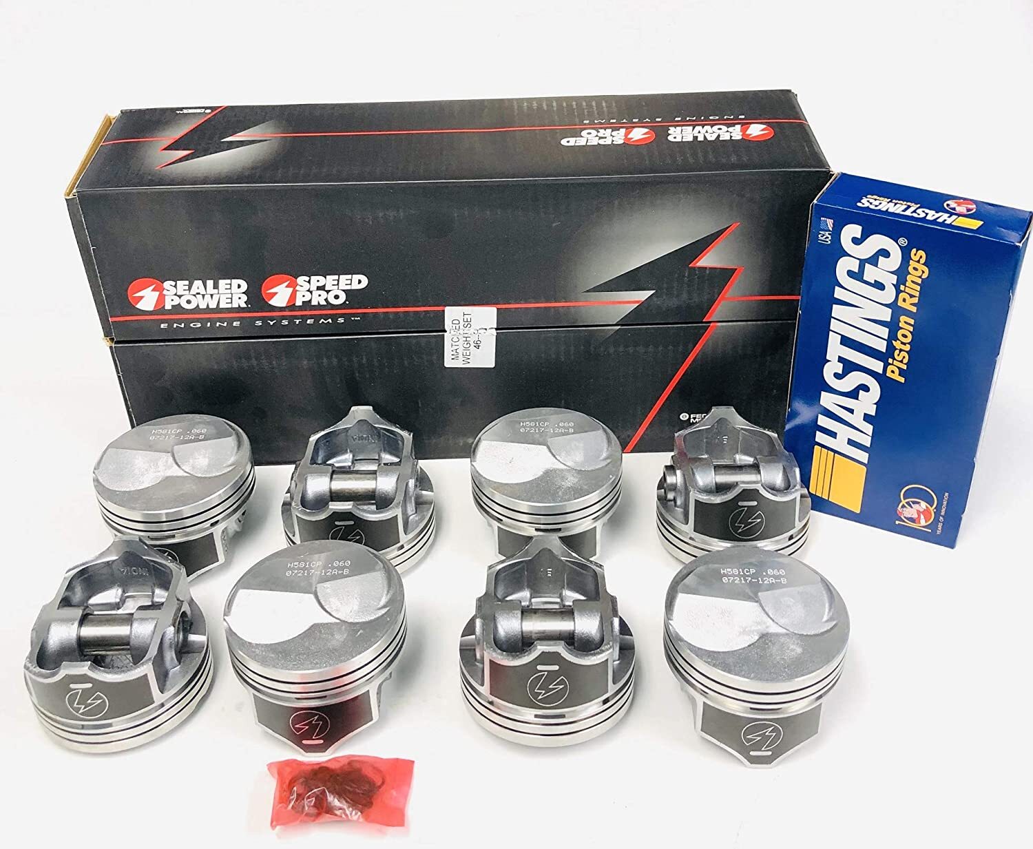 SPEED PRO Hypereutectic 30cc Dome Pistons+CAST Rings Kit Chevy BB 454 7.4L STD