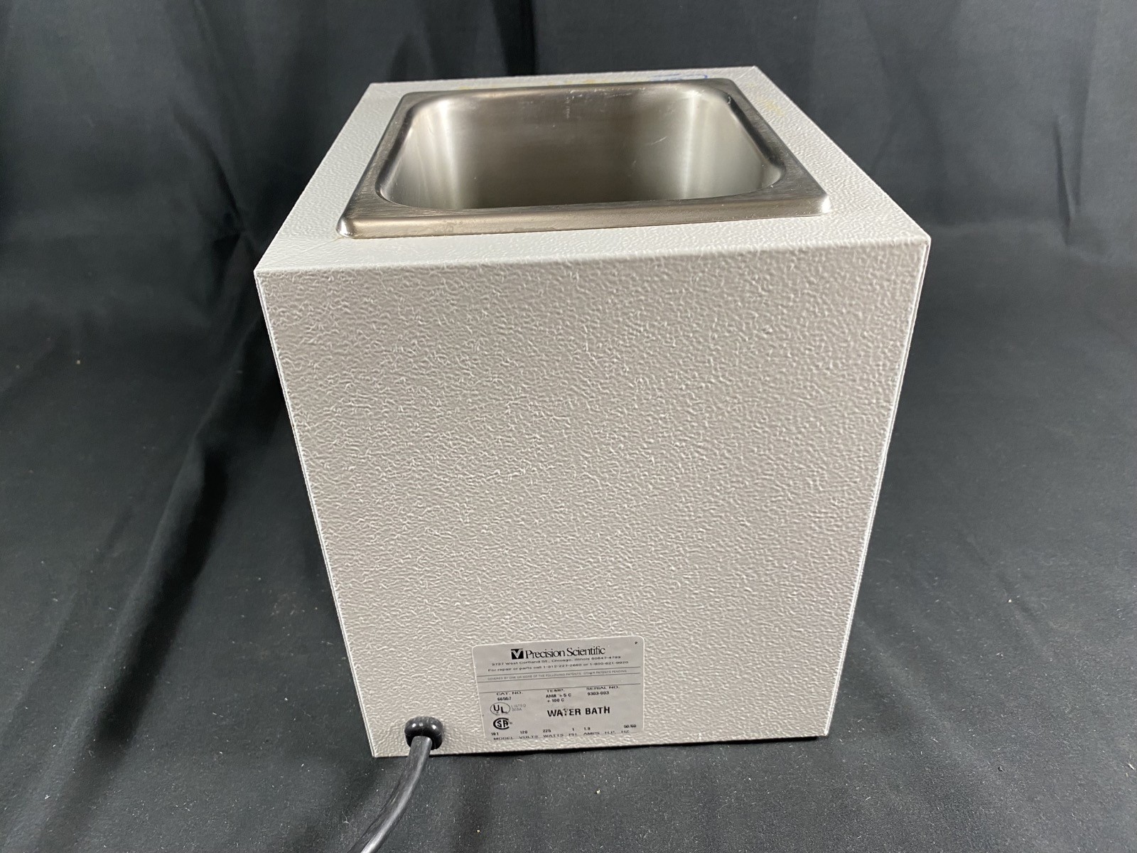 PRECISION SCIENTIFIC 2.5L Stainless Steel Water Bath Model 181 Cat 66557