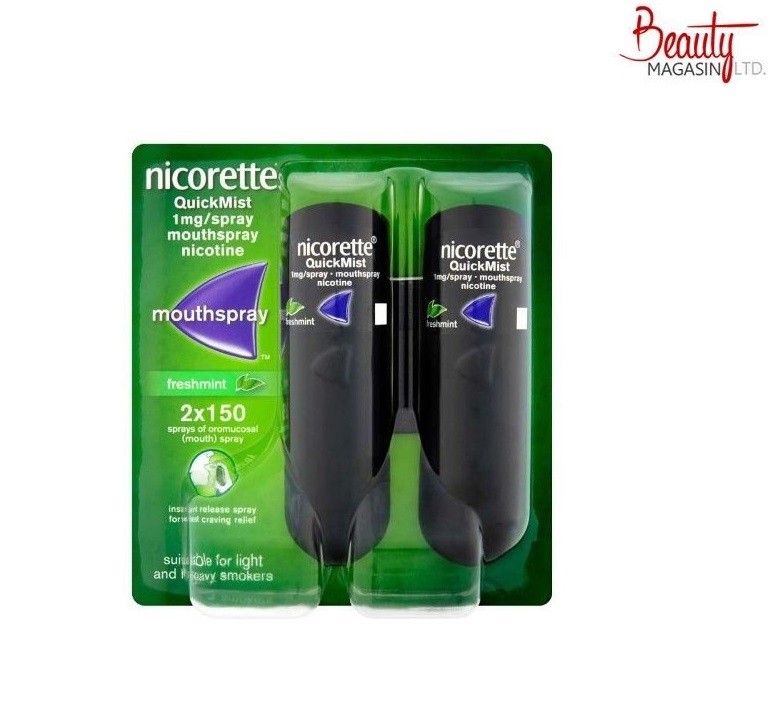 6 x Nicorette Quickmist Duo, 2 x 150 sprays-(12 SPRAY)FREE SHIP TO USA