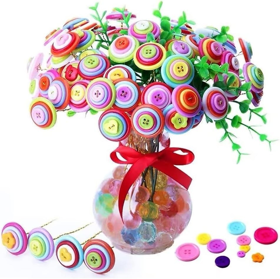 1000 Pcs Resin Buttons Assorted Sizes Round Craft Buttons for Sewing DIY Craft