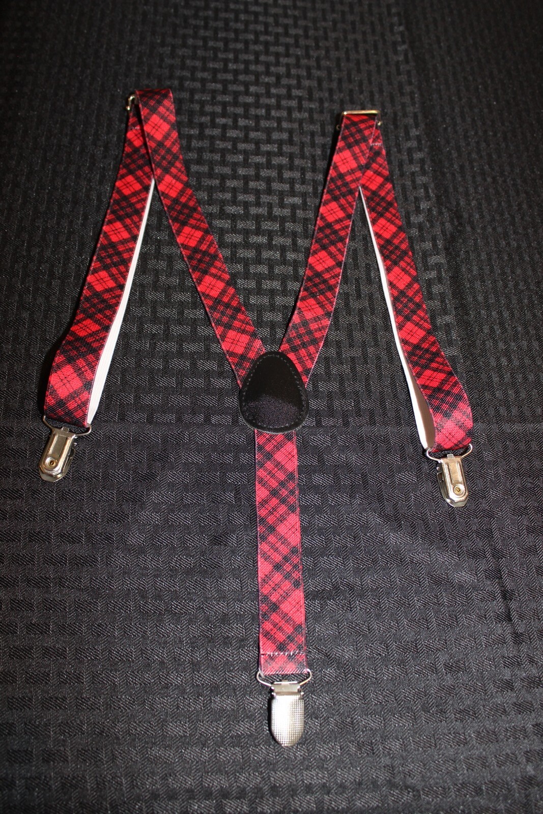 Kids Red Plaid Suspenders - Christmas, Valentine's Day