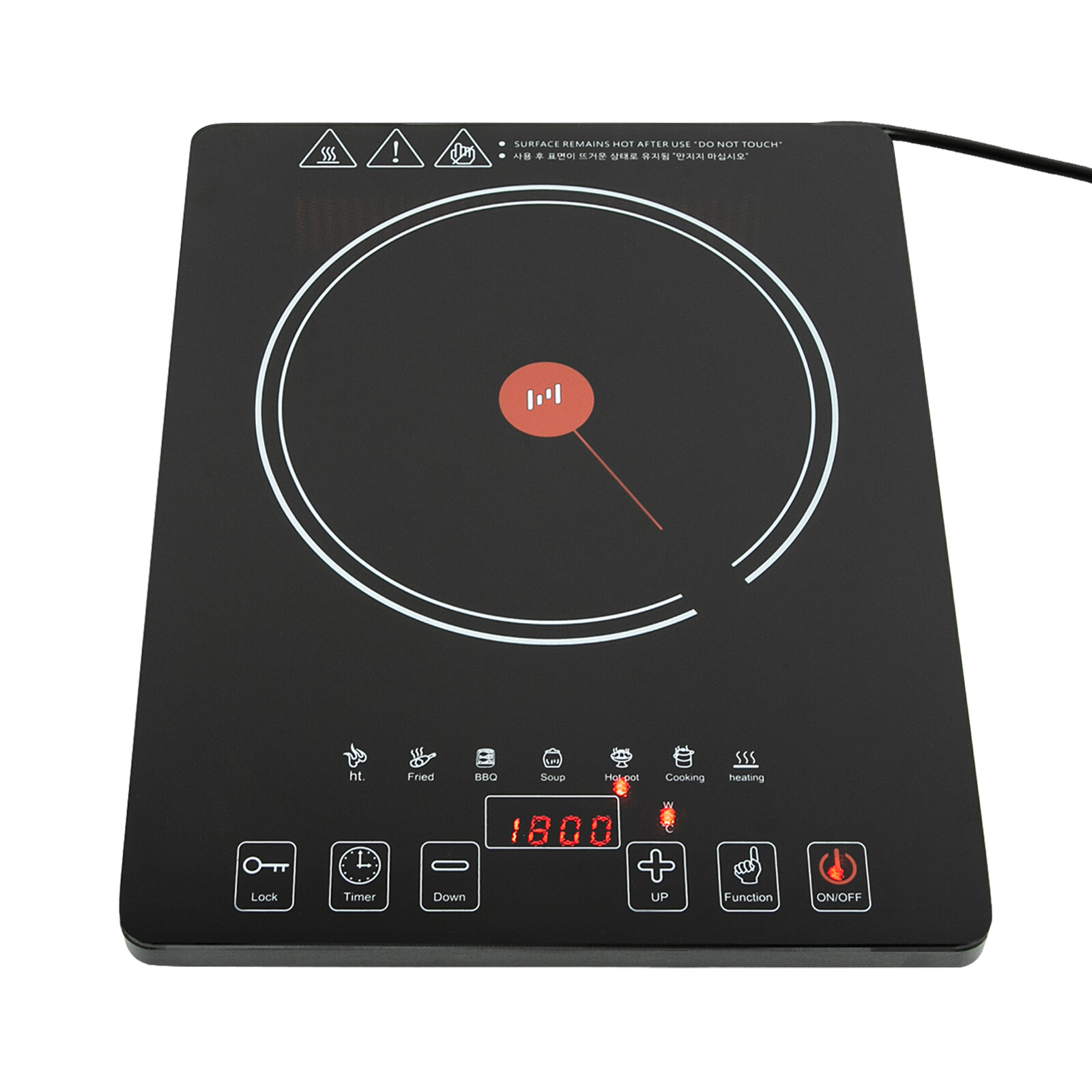 Electric Cooktop Burner Cooktop Stove Top Built In Countertop LED Touch 1800W