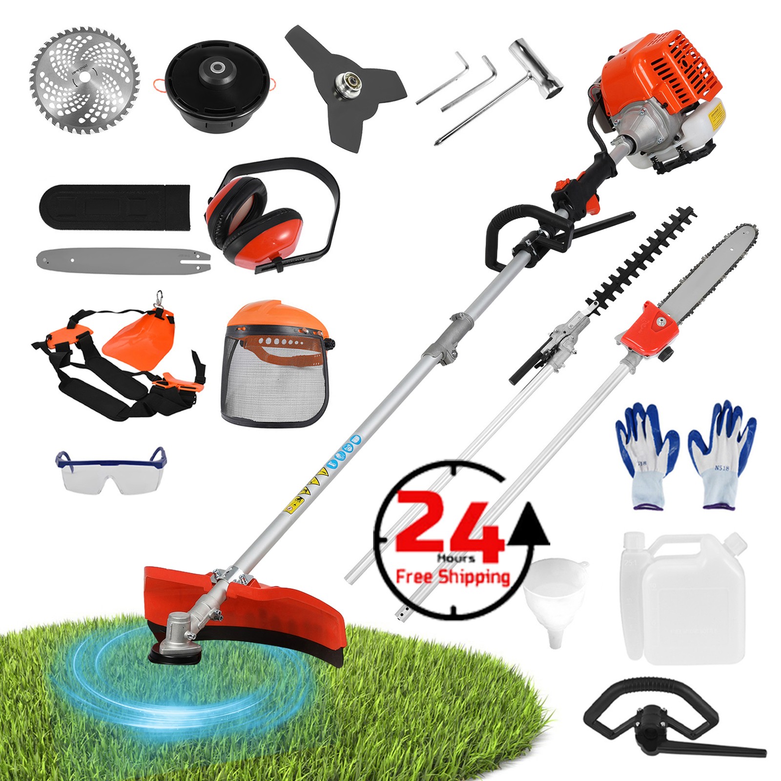 52CC 2 Stroke Multi-Functional Trimming Tools Gas Hedge Trimmer Weed Eater Set