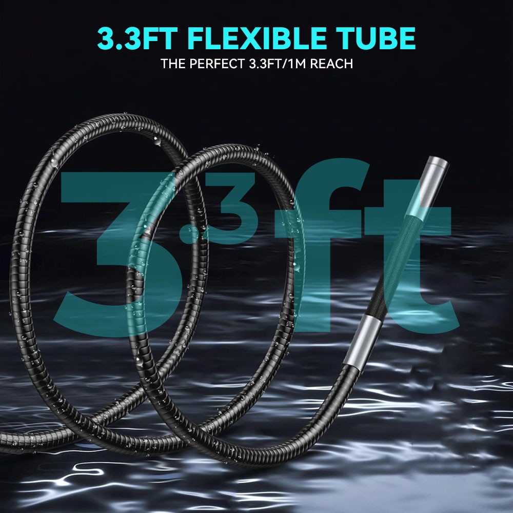 SCOPIX 10ft Tube 2-Way 360° Inspection Camera Articulating Borescope Semi Rigid