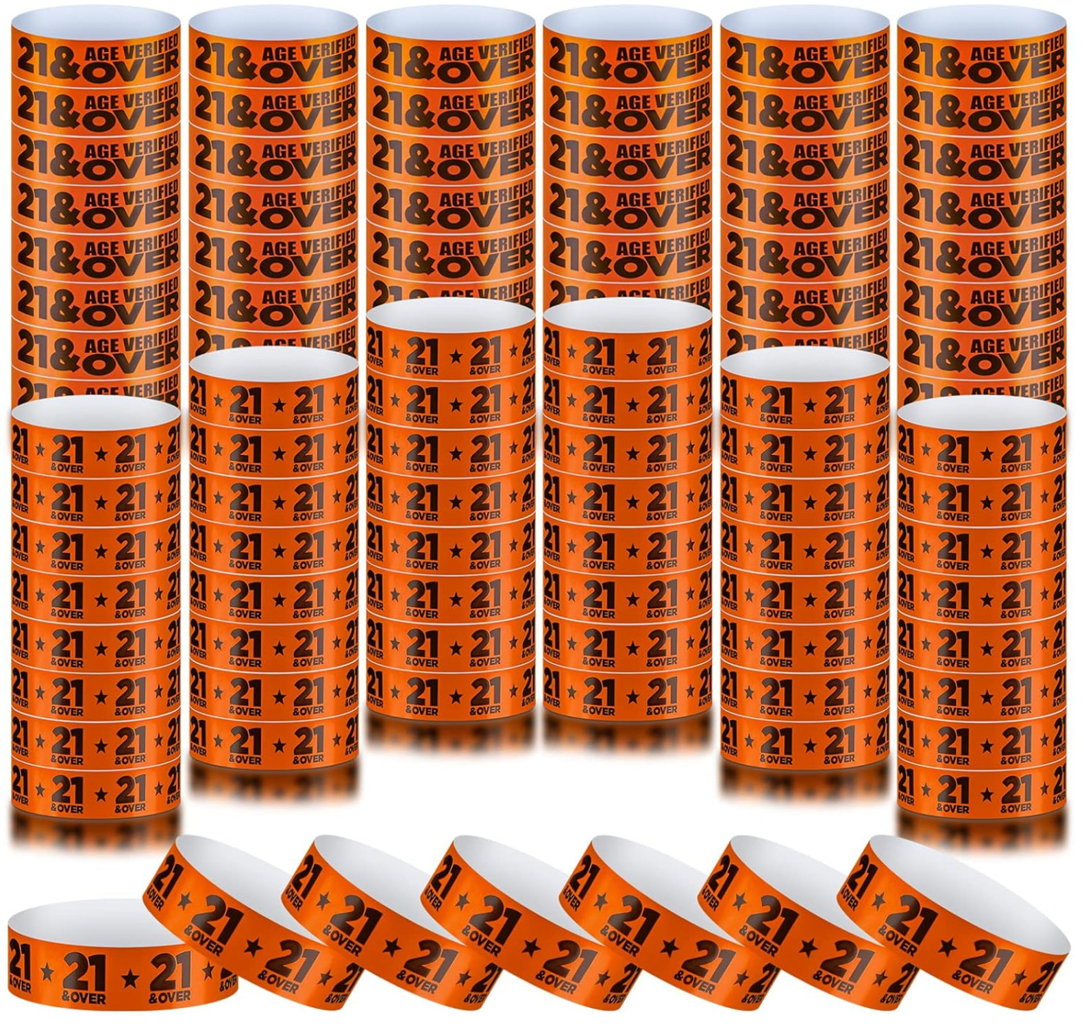 1200 Pcs Over 21 Paper Wristbands Events Colored Waterproof Paper Bracelets