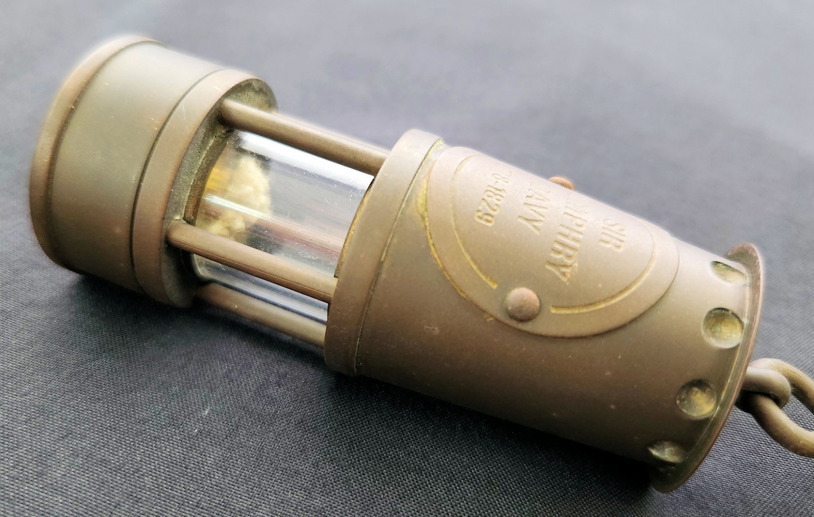 Sir Humphry Davy Miniature 2 7/8" Brass Miner Safety Lamp Non-Functional Vintage