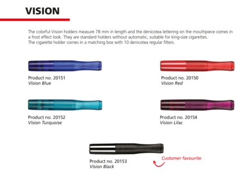 Denicotea Vision Red Cigarette Holder with 10 Free Filters 20150
