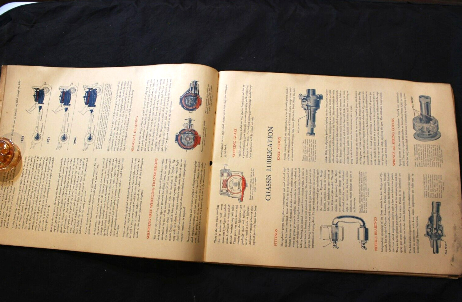 VTG. 1935 VEEDOL MOTOR OIL DEALER LUBRICATION GUIDE ~ TIDE WATER OIL COMPANY