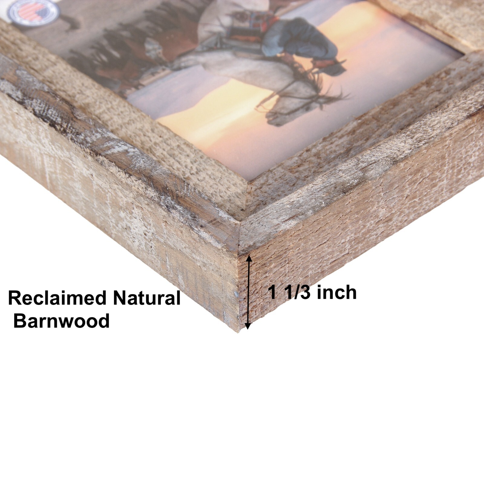 Rustic Barnwood Picture Frames - Natural Reclaimed Wood, 1 3/4" Frame Width