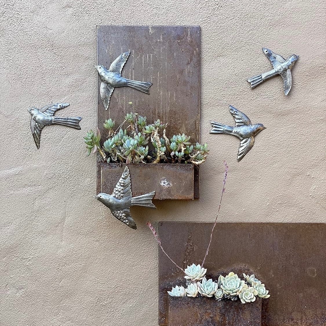 Birds, Metal Wall Decor set of 5, Recycled, Haiti Fair Trade Project